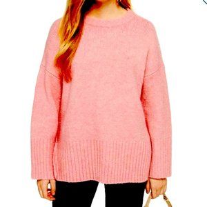 Topshop Deep Hem Crewneck Sweater